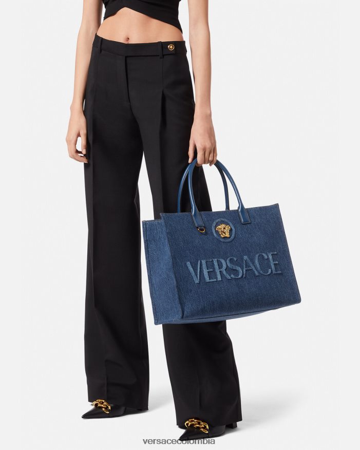 mujer bolso shopper grande con medusa Versace azul 2RP40F339 bolsas
