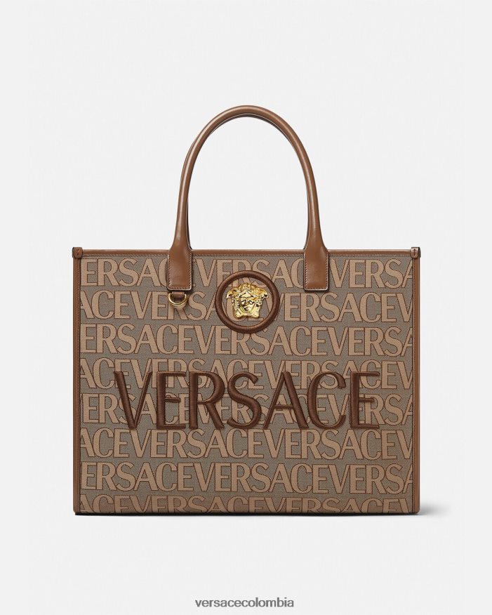 mujer bolso tote grande en toda la prenda Versace marrón 2RP40F321 bolsas