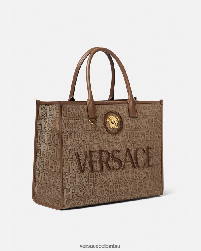 mujer bolso tote grande en toda la prenda Versace marrón 2RP40F321 bolsas