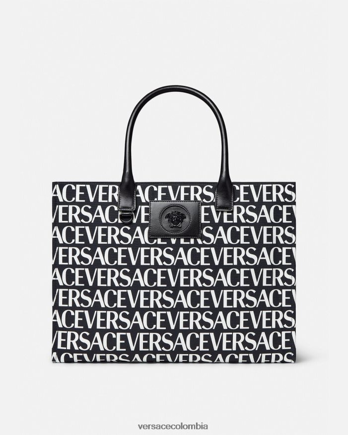 mujer bolso tote grande en toda la prenda Versace negro 2RP40F322 bolsas