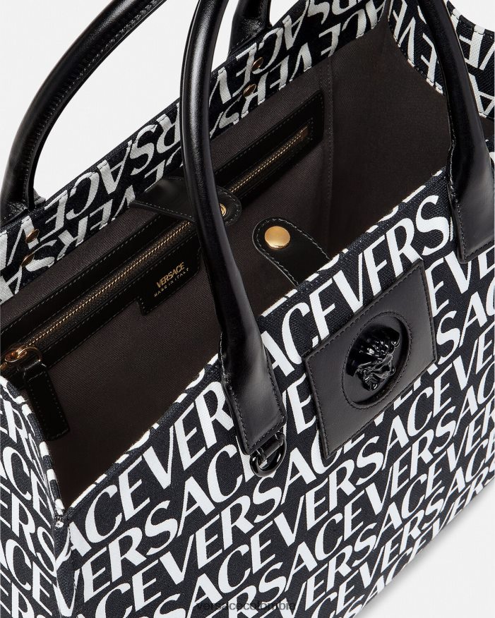 mujer bolso tote grande en toda la prenda Versace negro 2RP40F322 bolsas