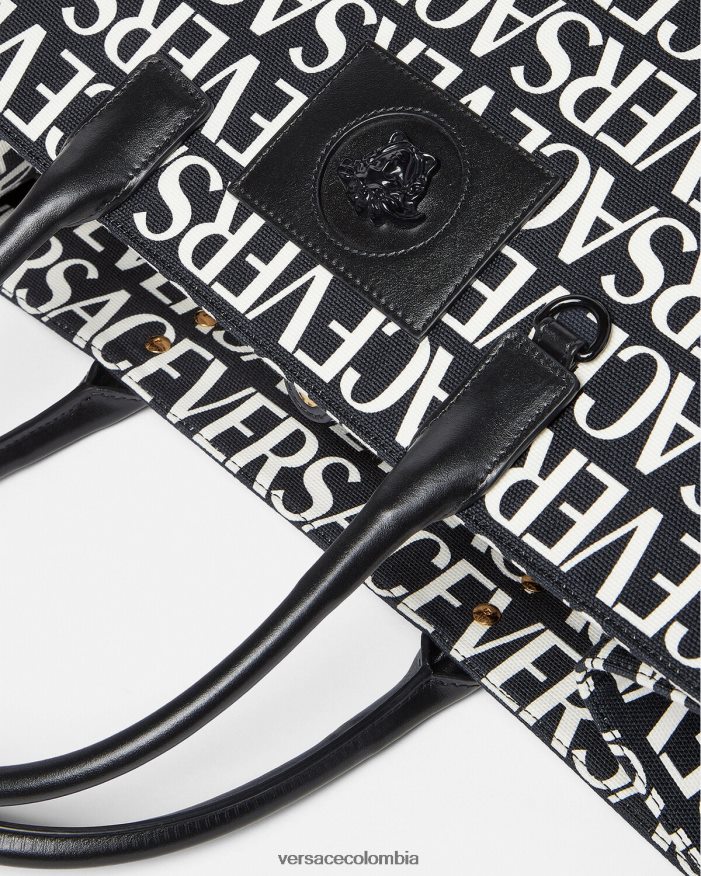 mujer bolso tote grande en toda la prenda Versace negro 2RP40F322 bolsas