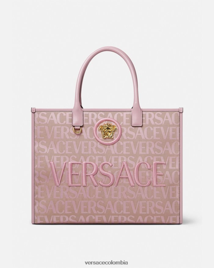 mujer bolso tote grande en toda la prenda Versace rosa y estampado 2RP40F320 bolsas