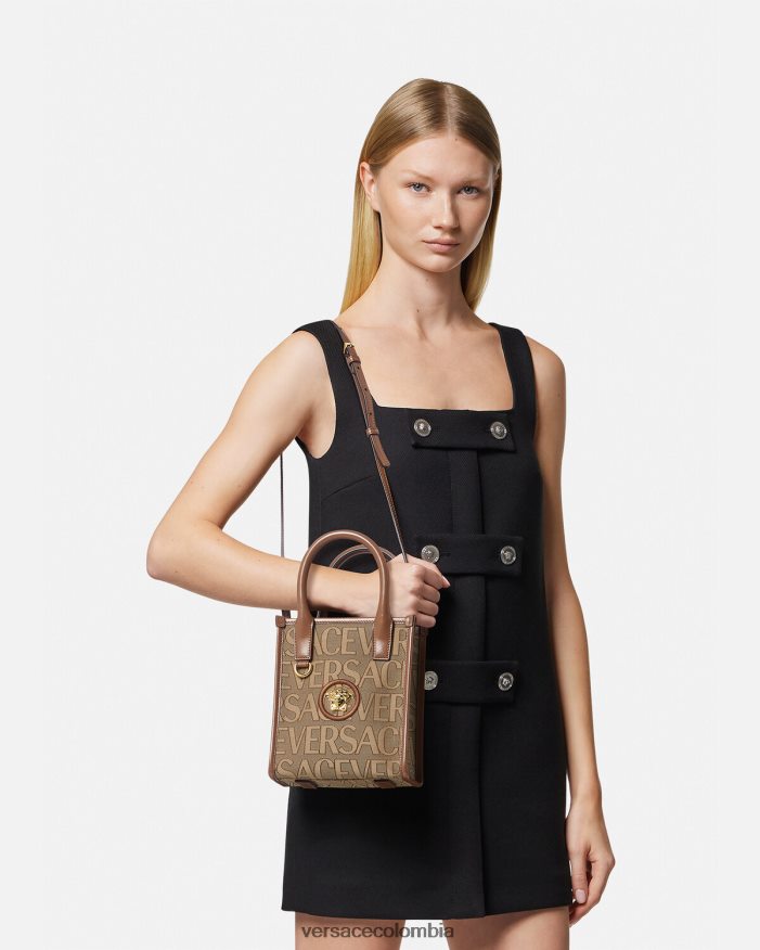 mujer bolso tote mini en toda su extensión Versace marrón 2RP40F318 bolsas