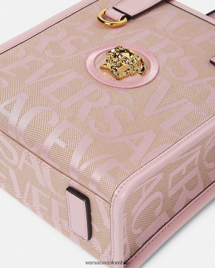 mujer bolso tote mini en toda su extensión Versace rosa y estampado 2RP40F319 bolsas