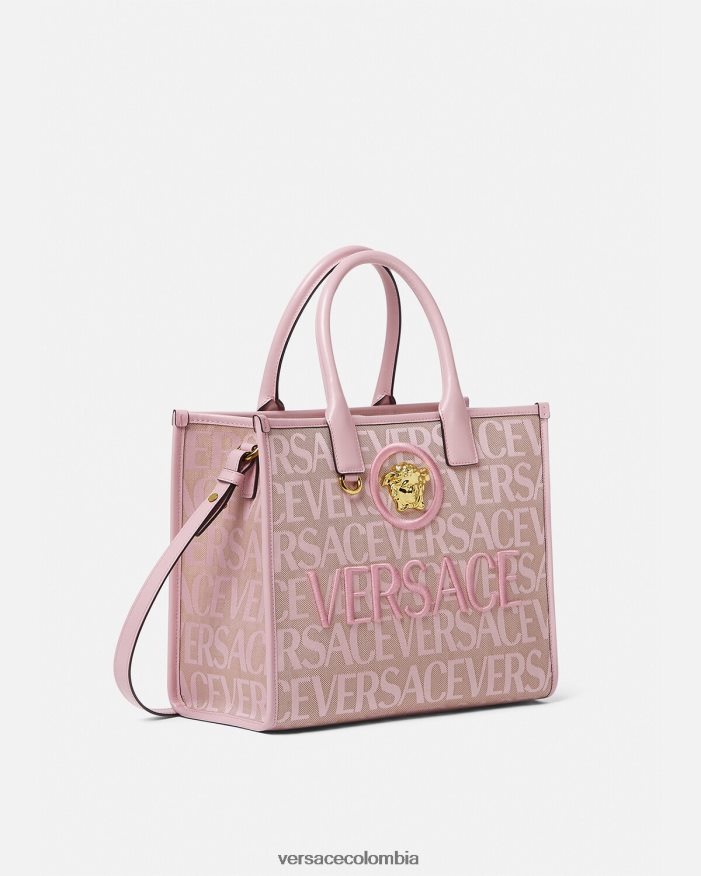 mujer bolso tote pequeño en toda su extensión Versace rosa y estampado 2RP40F317 bolsas