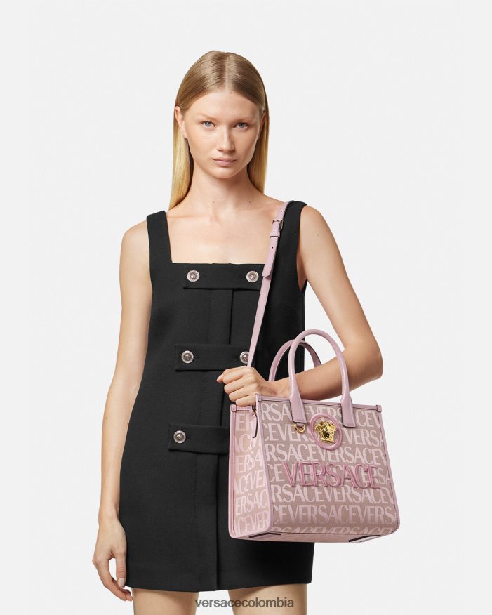 mujer bolso tote pequeño en toda su extensión Versace rosa y estampado 2RP40F317 bolsas