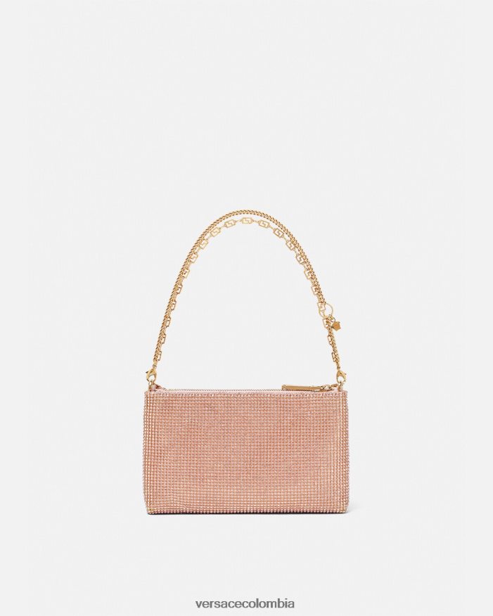 mujer bolso de mano de malla metálica con cristales Versace rosa 2RP40F381 bolsas