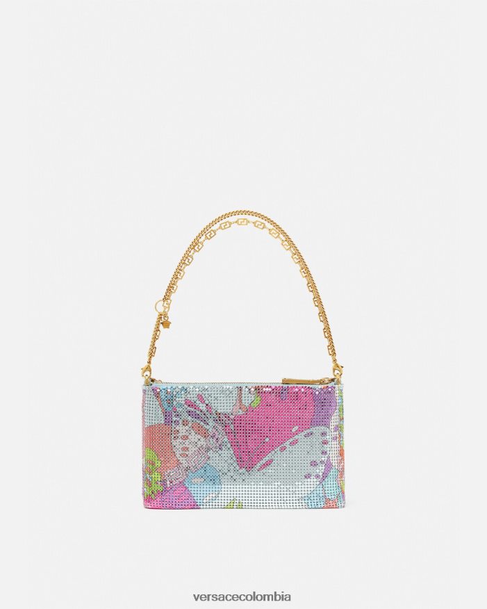 mujer bolso de mano floral de malla metálica de verano Versace imprimir 2RP40F380 bolsas