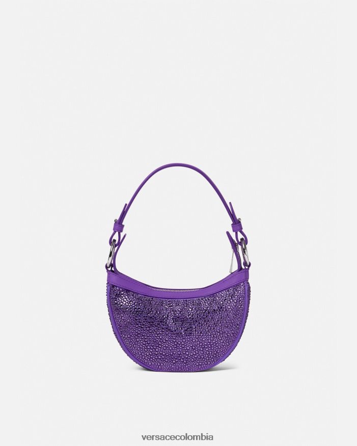 mujer bolso hobo mini con repetición de cristales Versace Violeta 2RP40F299 bolsas