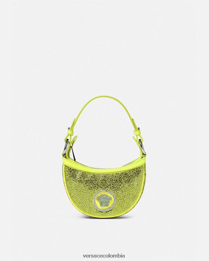 mujer bolso hobo mini con repetición de cristales Versace amarillo 2RP40F293 bolsas