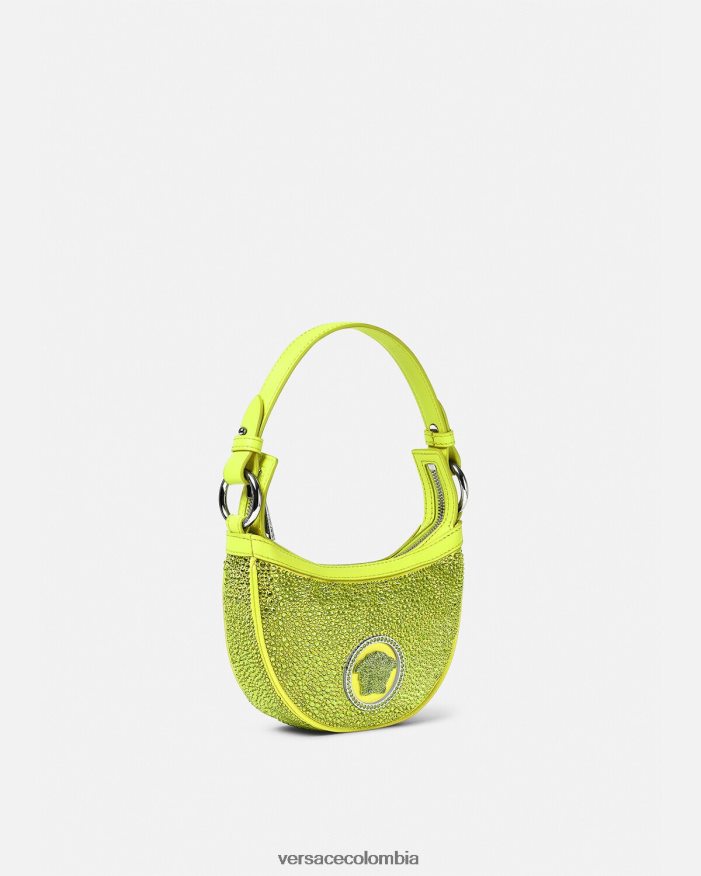 mujer bolso hobo mini con repetición de cristales Versace amarillo 2RP40F293 bolsas