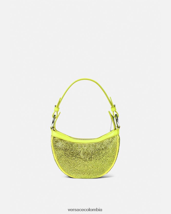 mujer bolso hobo mini con repetición de cristales Versace amarillo 2RP40F293 bolsas