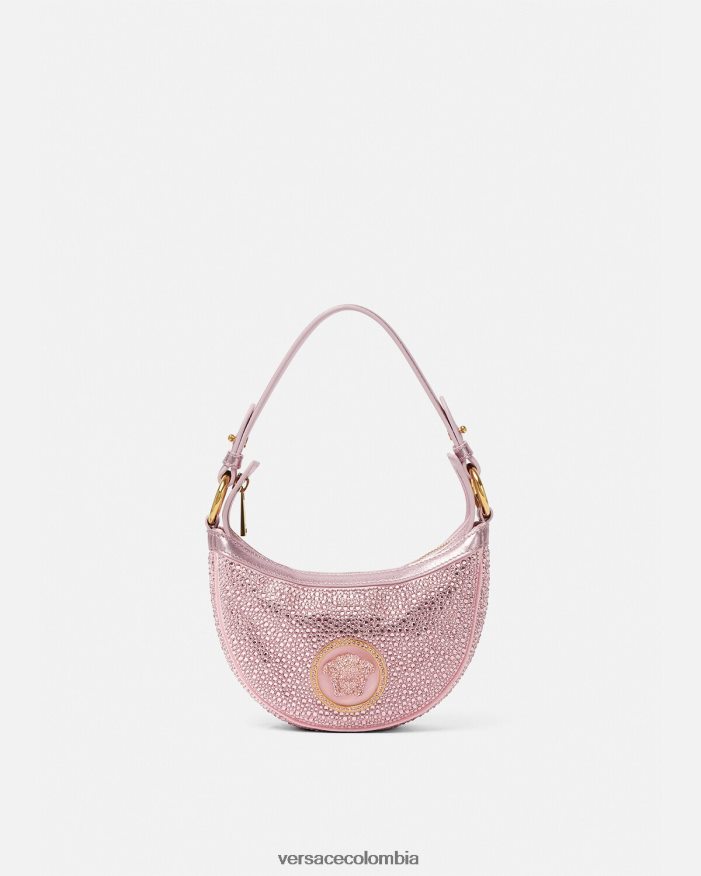 mujer bolso hobo mini con repetición de cristales Versace rosa 2RP40F275 bolsas