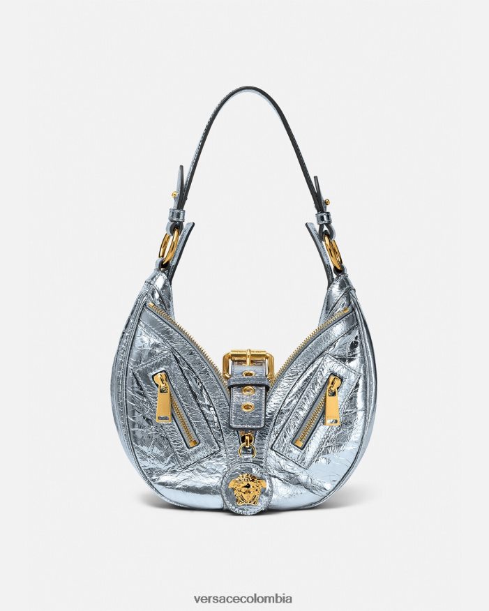 mujer bolso hobo pequeño con repetición metalizada Versace un color 2RP40F277 bolsas