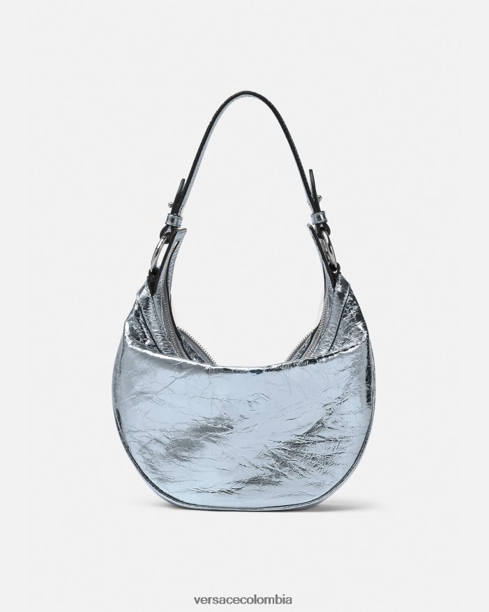 mujer bolso hobo pequeño metalizado repetido Versace azul claro 2RP40F279 bolsas