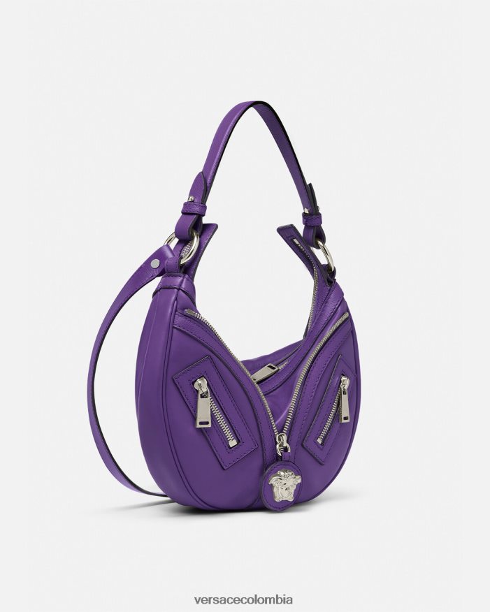 mujer bolso hobo pequeño repetido Versace Violeta 2RP40F294 bolsas