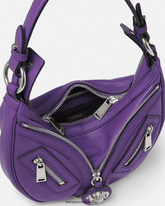 mujer bolso hobo pequeño repetido Versace Violeta 2RP40F294 bolsas