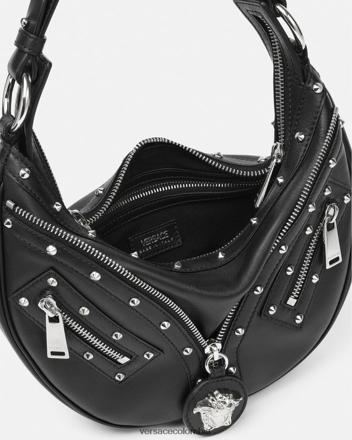 mujer bolso hobo pequeño repetido Versace negro 2RP40F283 bolsas