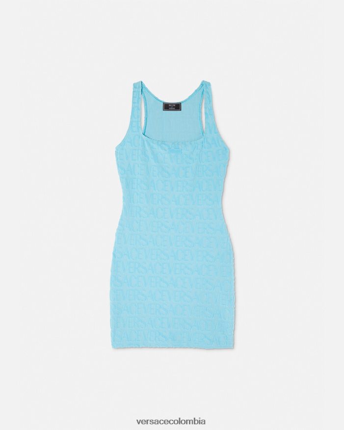 mujer vestido tipo toalla por toda la prenda Versace azul claro 2RP40F1190 ropa interior y ropa de playa