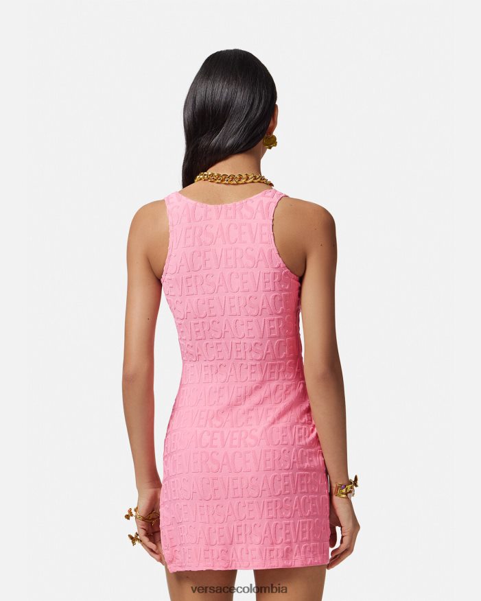 mujer vestido tipo toalla por toda la prenda Versace rosa 2RP40F1189 ropa interior y ropa de playa