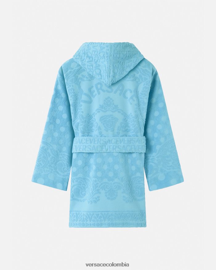 mujer albornoz corto barroco conchas marinas Versace azul claro 2RP40F1082 ropa interior y ropa de playa