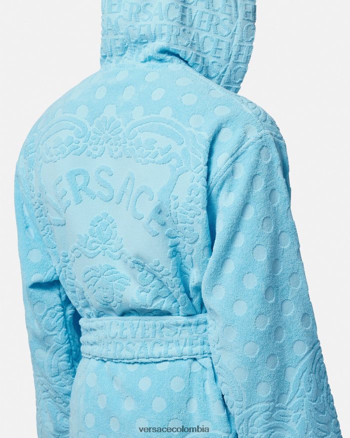 mujer albornoz corto barroco conchas marinas Versace azul claro 2RP40F1082 ropa interior y ropa de playa