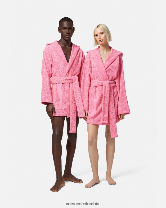 mujer albornoz corto barroco conchas marinas Versace rosa 2RP40F1081 ropa interior y ropa de playa