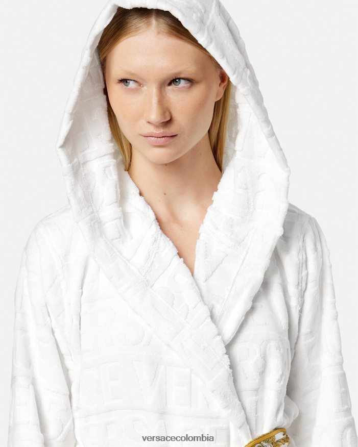 mujer albornoz corto integral Versace blanco 2RP40F1087 ropa interior y ropa de playa