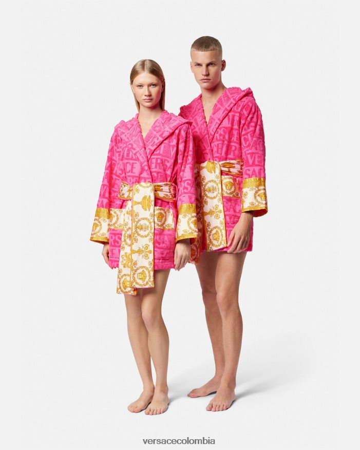 mujer albornoz corto integral Versace fucsia 2RP40F1093 ropa interior y ropa de playa