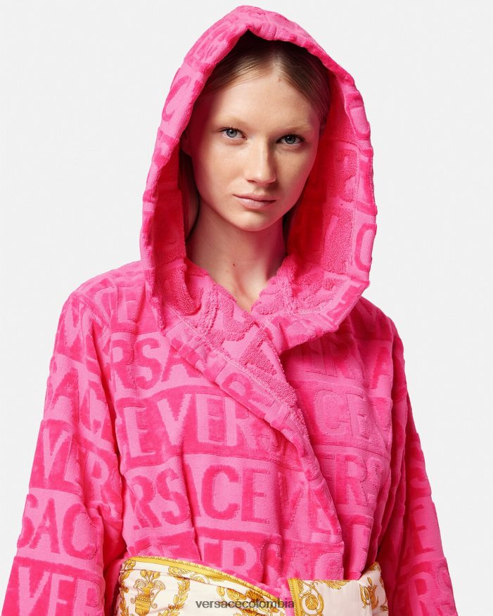 mujer albornoz corto integral Versace fucsia 2RP40F1093 ropa interior y ropa de playa