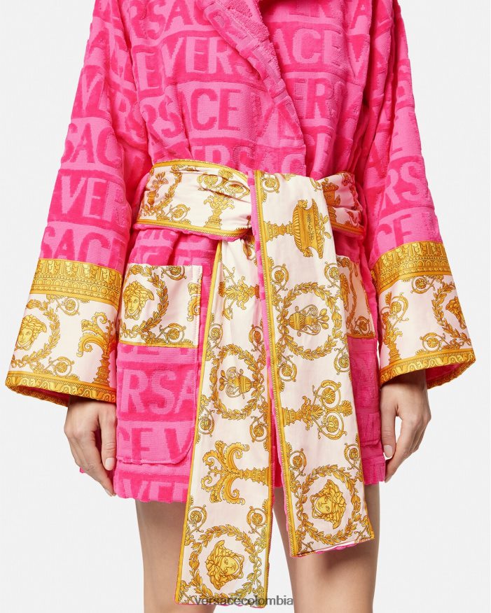 mujer albornoz corto integral Versace fucsia 2RP40F1093 ropa interior y ropa de playa