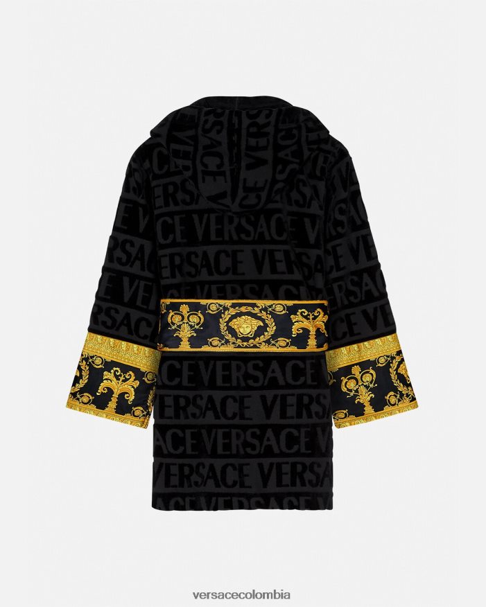 mujer albornoz corto integral Versace negro 2RP40F1083 ropa interior y ropa de playa