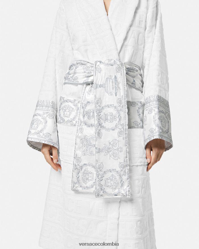 mujer albornoz novia barroco cristal i Versace plata blanca 2RP40F1090 ropa interior y ropa de playa