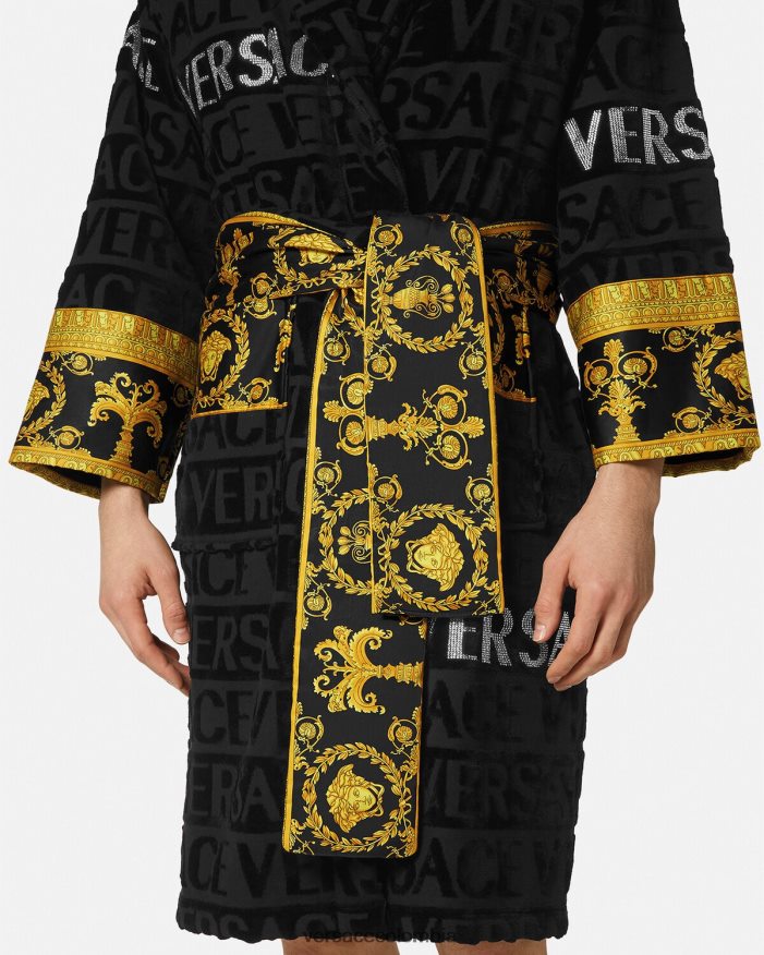 mujer bata de baño con cristales Versace imprimir 2RP40F1085 ropa interior y ropa de playa