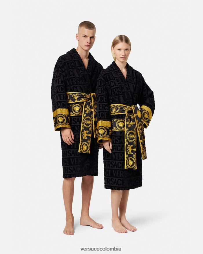 mujer yo bata de baño barroca Versace negro 2RP40F1084 ropa interior y ropa de playa
