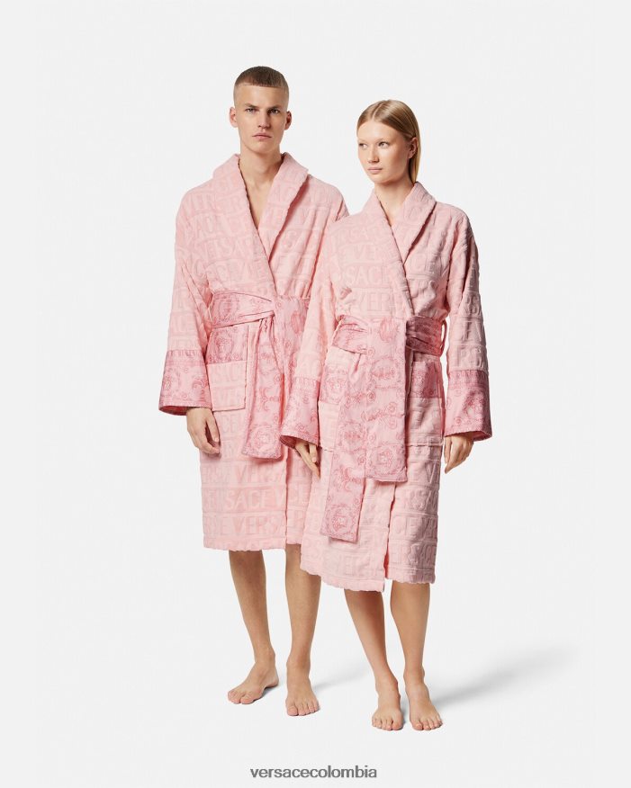 mujer yo bata de baño barroca Versace rosa 2RP40F1095 ropa interior y ropa de playa