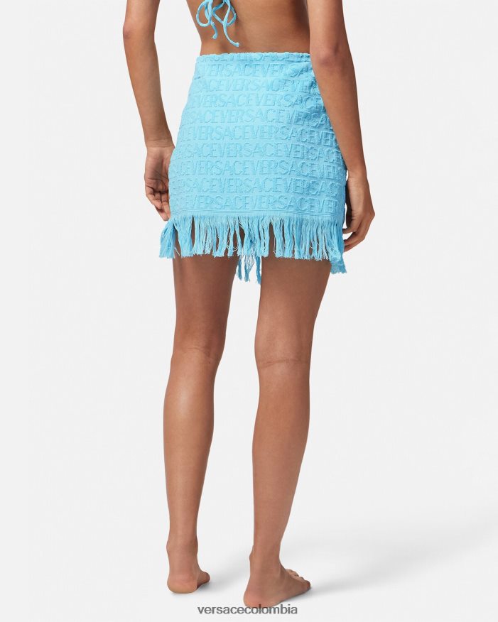 mujer falda cruzada en toda la prenda Versace azul claro 2RP40F1186 ropa interior y ropa de playa