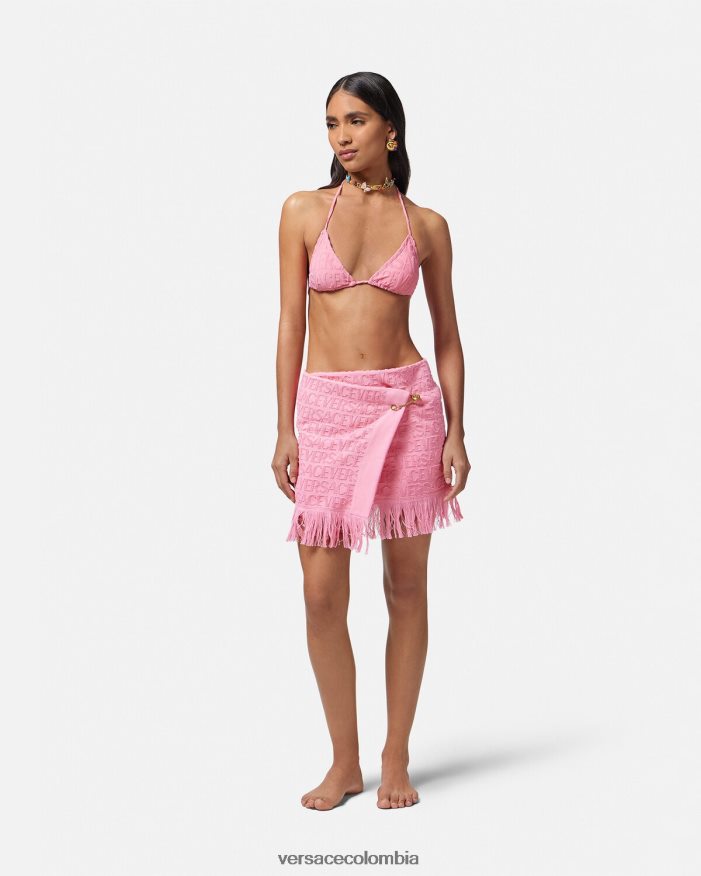 mujer falda cruzada en toda la prenda Versace rosa 2RP40F1187 ropa interior y ropa de playa