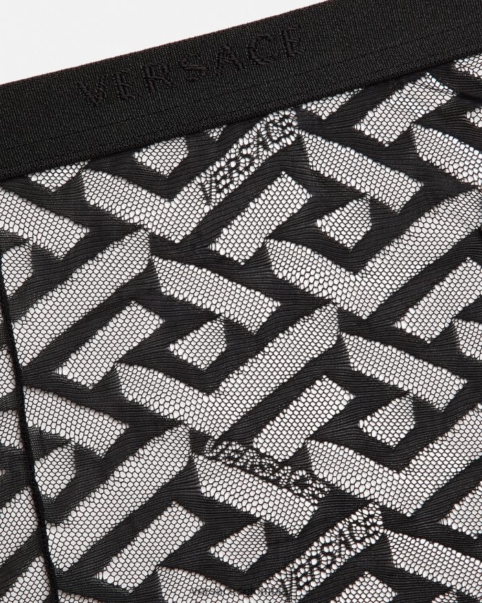 mujer medias greca Versace negro 2RP40F1104 ropa interior y ropa de playa