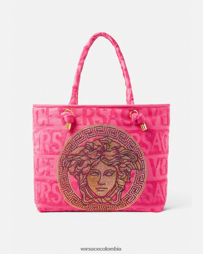 mujer bolso shopper con medusa y cristales Versace fucsia 2RP40F1208 ropa interior y ropa de playa