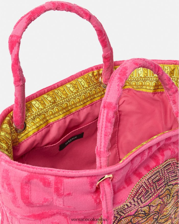 mujer bolso shopper con medusa y cristales Versace fucsia 2RP40F1208 ropa interior y ropa de playa