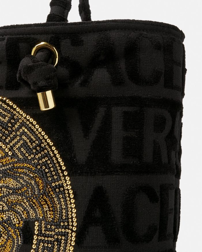 mujer bolso shopper con medusa y cristales Versace negro 2RP40F1210 ropa interior y ropa de playa
