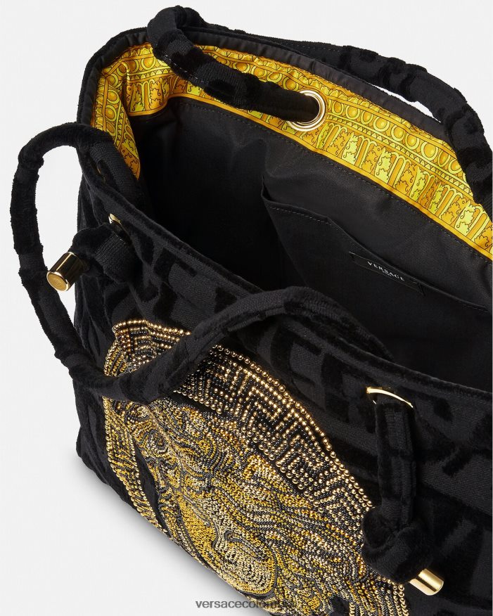 mujer bolso shopper con medusa y cristales Versace negro 2RP40F1210 ropa interior y ropa de playa