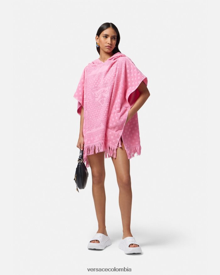mujer pareo de toalla con mariposas patrimoniales Versace rosa 2RP40F1191 ropa interior y ropa de playa