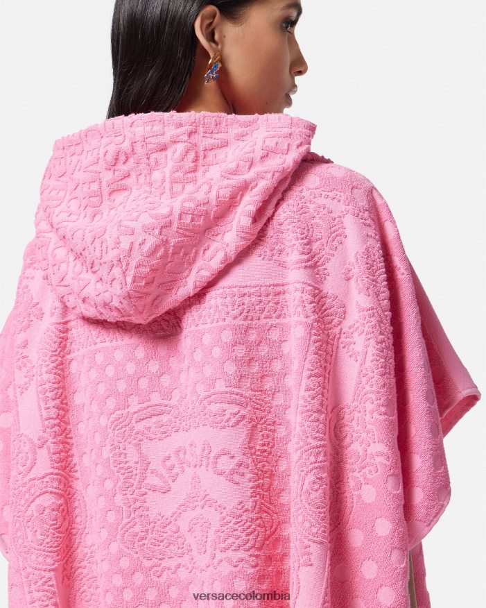mujer pareo de toalla con mariposas patrimoniales Versace rosa 2RP40F1191 ropa interior y ropa de playa