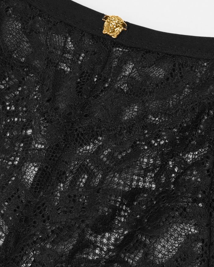mujer braguitas de encaje barroco Versace negro 2RP40F1067 ropa interior y ropa de playa