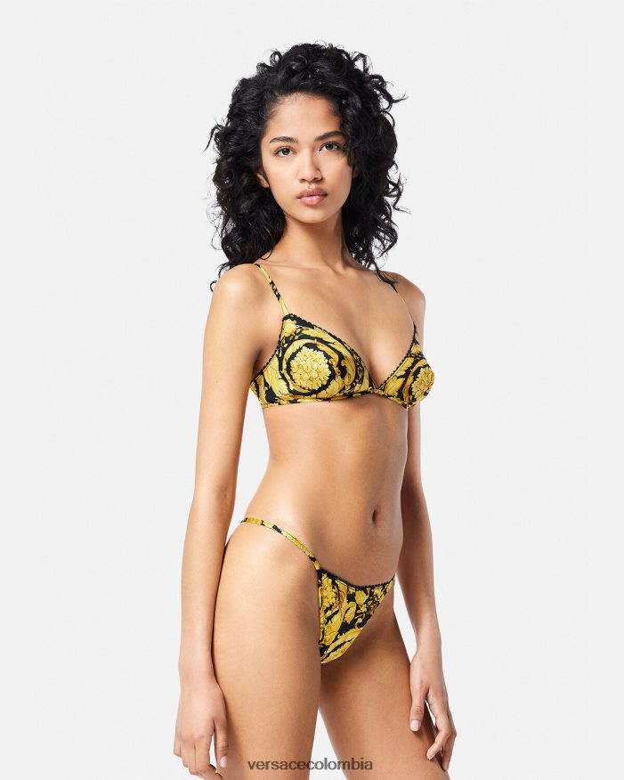 mujer bralette de seda con estampado barroco Versace imprimir 2RP40F1070 ropa interior y ropa de playa