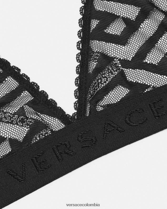 mujer bralette de tul la greca Versace negro 2RP40F1073 ropa interior y ropa de playa