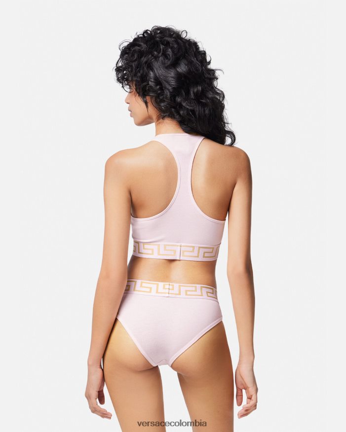 mujer calzoncillos con borde de greca Versace Rosa claro 2RP40F1059 ropa interior y ropa de playa